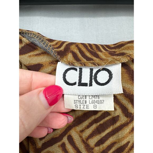 90s Vintage Skirt Womens Medium Brown Tribal Fringe Beaded Party Y2K Knee Length - Picture 2 of 9